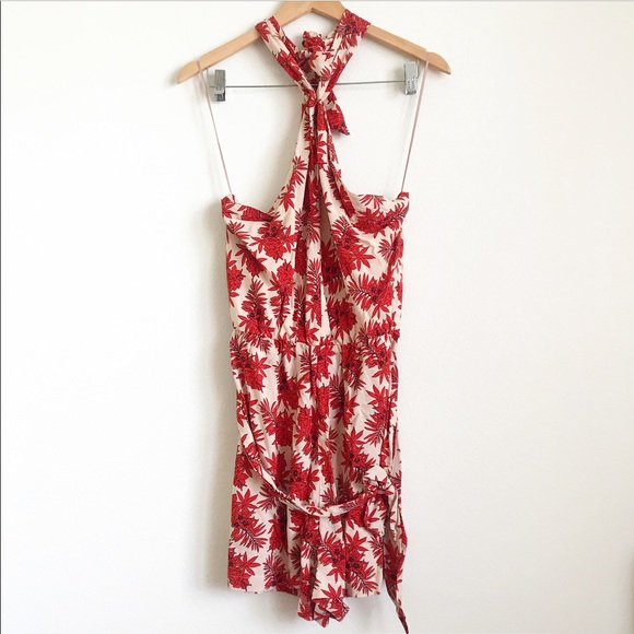 Topshop Pants - Topshop floral print halter romper